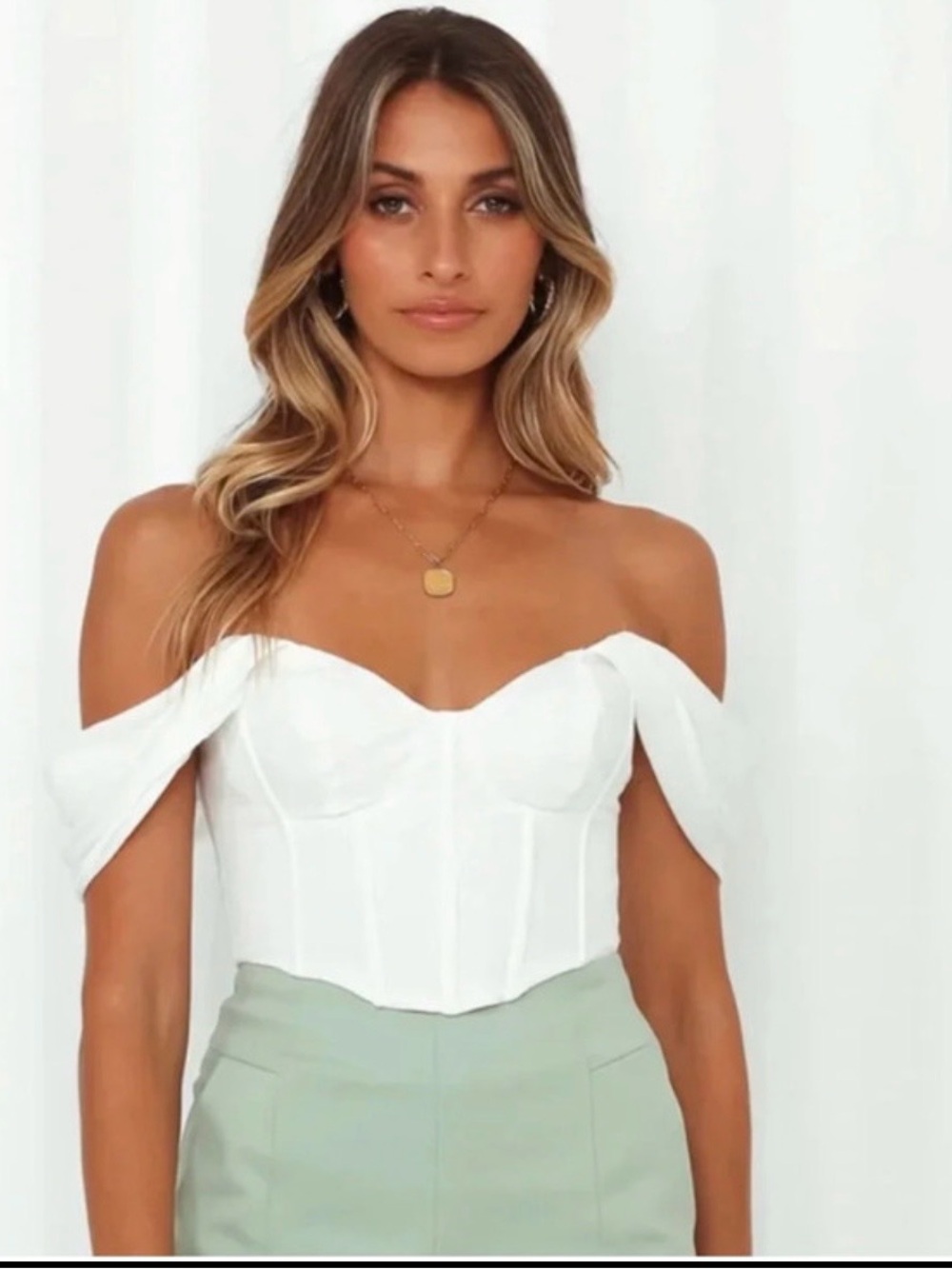 Hello Molly White Corset Top
